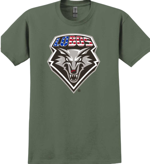 UNM Lobos Green Patriotic Shield T-Shirt