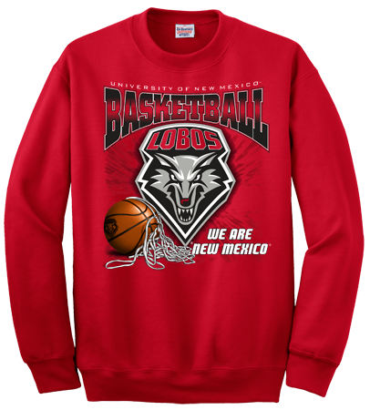 Lobos Basketball Ball & Net Crew Sweatshirt