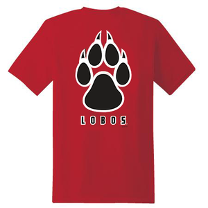 Red Lobos Paw Adult T-Shirt