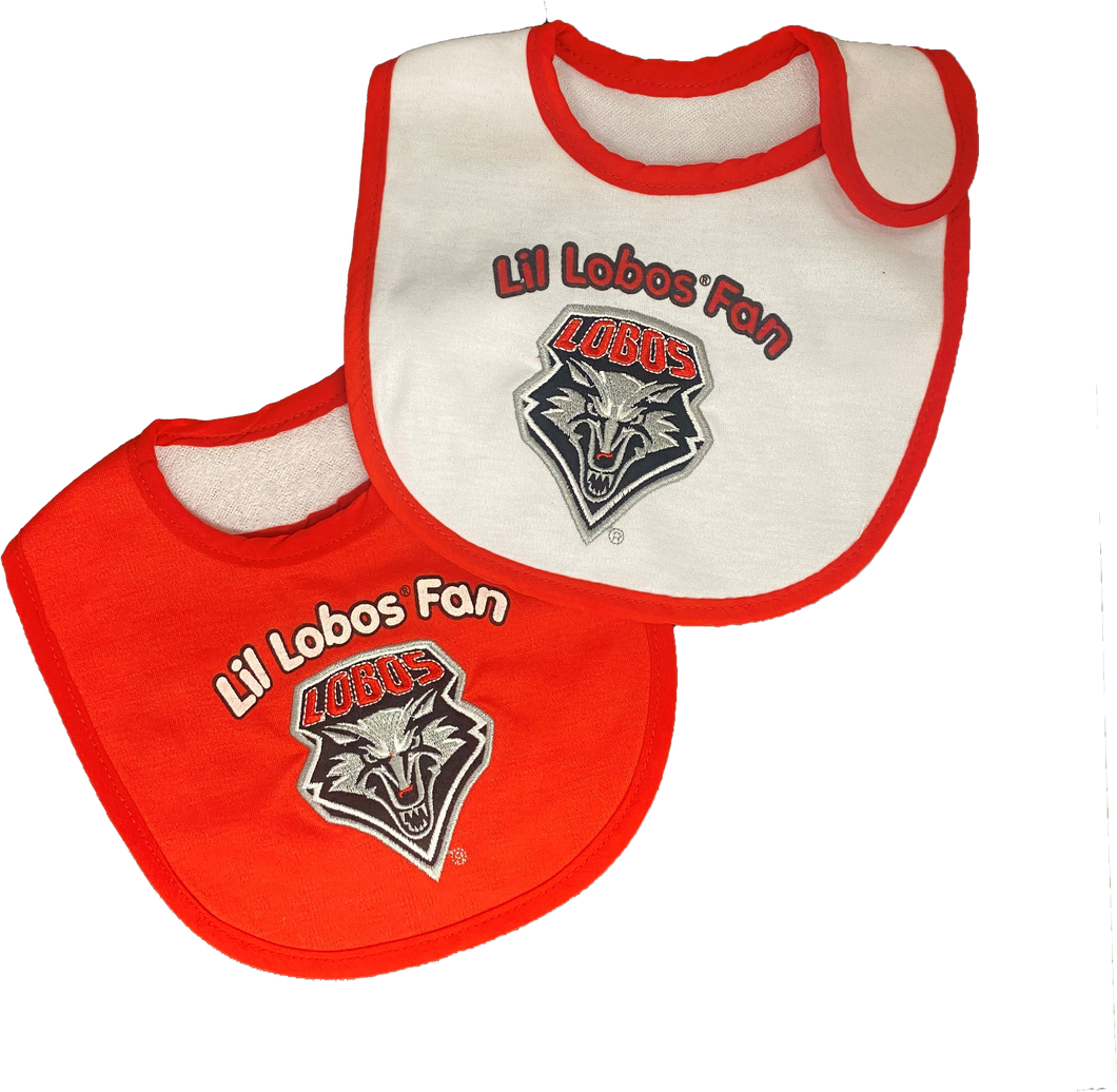 Lil Lobos Fan Red and White Bib 2-Pack