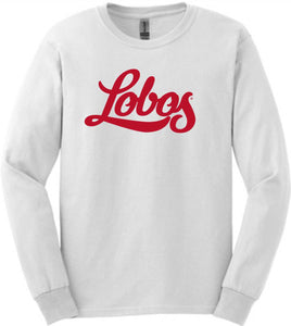 UNM White Out Red Script Long Sleeve Shirt