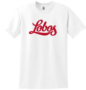 UNM Lobos Red Script White Out T-Shirt