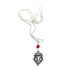 Silver Necklace with Crystal Bead and Shield