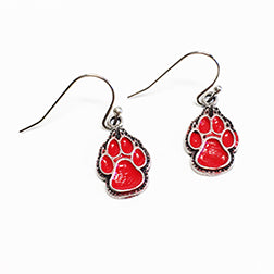 Red Lobo Paw Earrings
