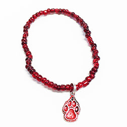 Lobo Paw Red stretch bracelet
