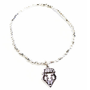 Beaded Stretch Bracelet with Lobos Shield