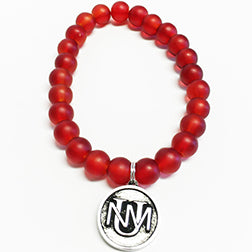 UNM Interlock Logo Red Stretch Bracelet