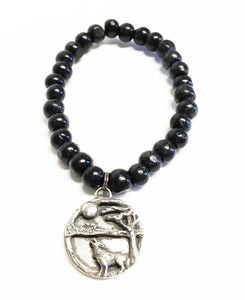 Howling Lobo Black Stretch Bracelet