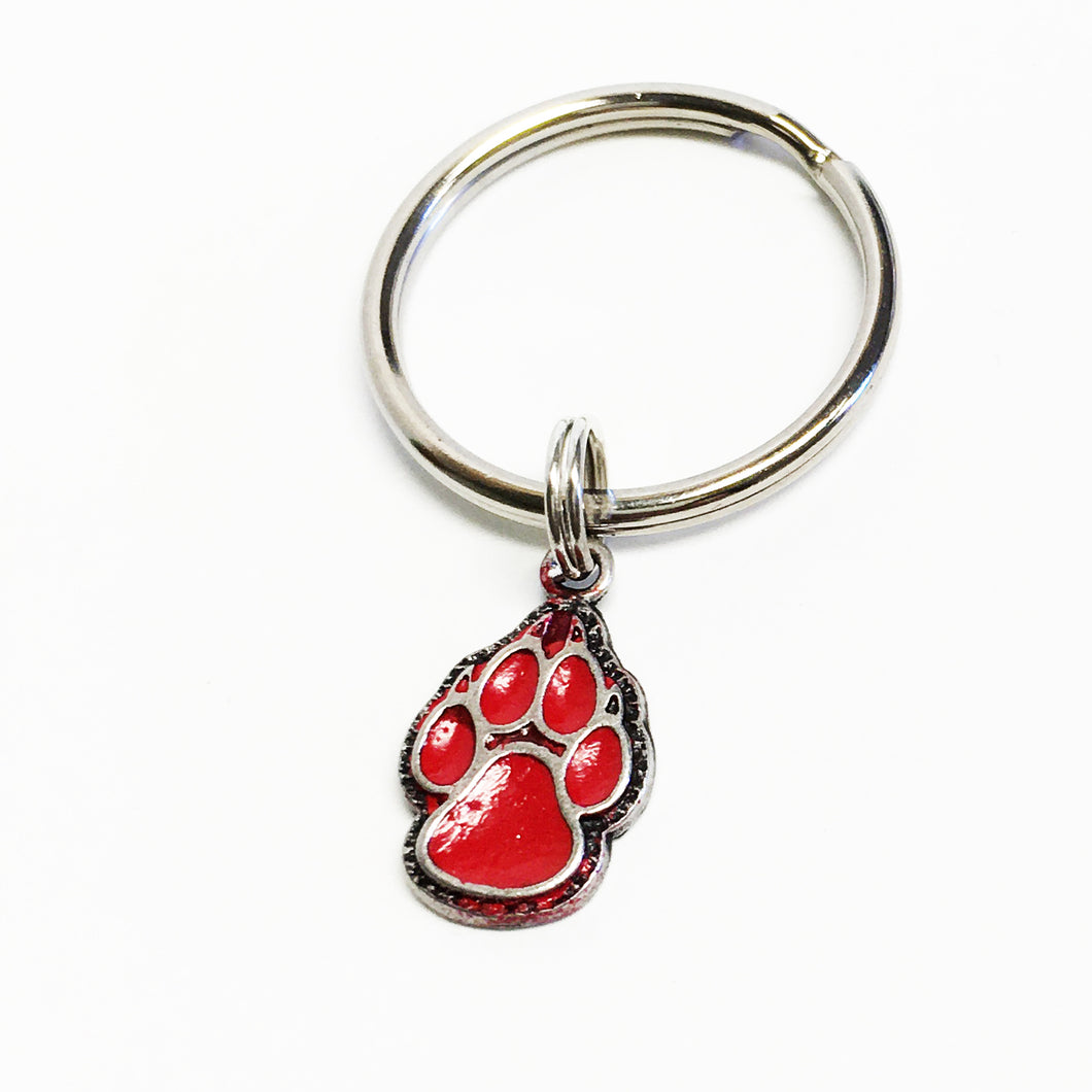 Red Lobo Paw Keychain