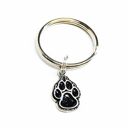 Black Paw Lobo Charm Keychain