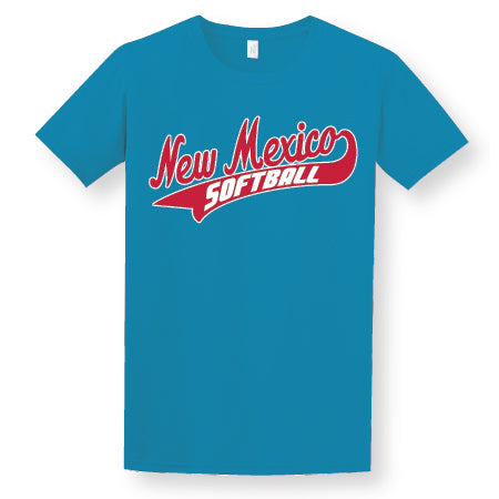 Turquoise UNM Softball Tee Shirt