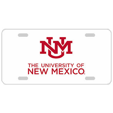 UNM Lobo Interlock White Plate