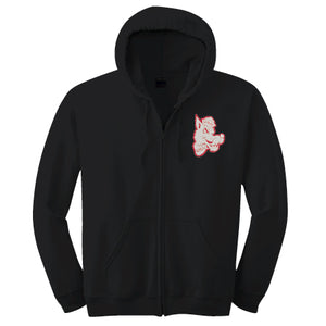Retro Hoodie Full Zip Black Hoodie
