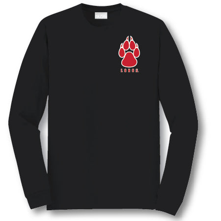Black Long Sleeve Lobos Paw Shirt