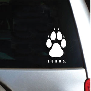Lobos Paw Window Decal - White