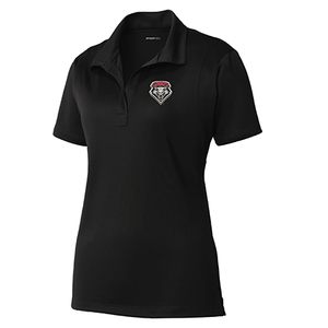 Women's Performance Polo- Black with Shield