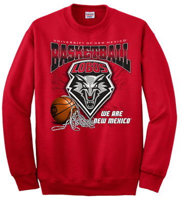 Lobos Basketball Ball & Net Crew Sweatshirt