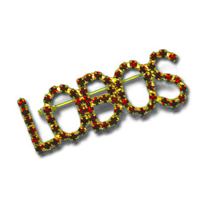 Lobos Red Novelty Rhinestone Pin