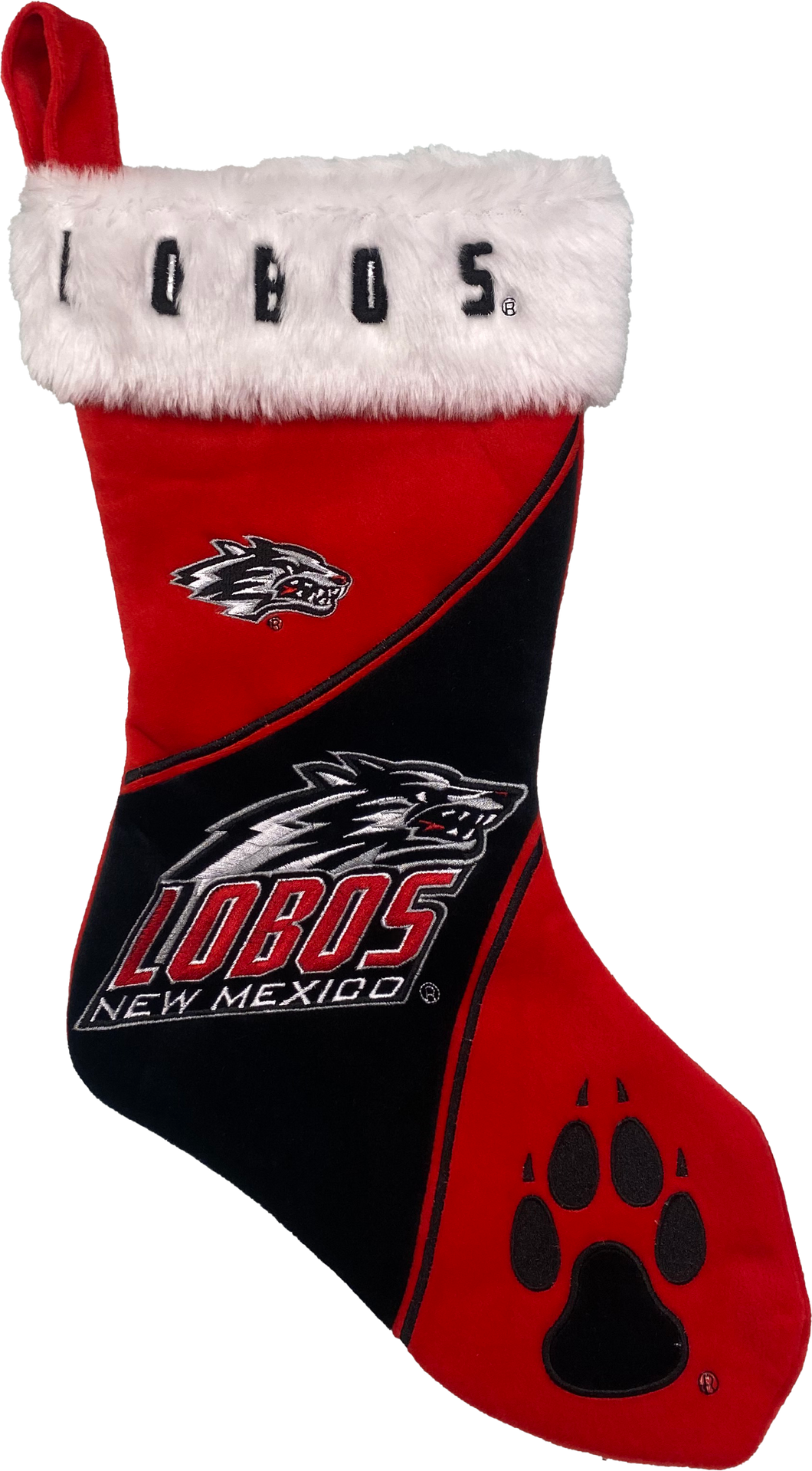 Lobos Red & Black Holiday Stocking