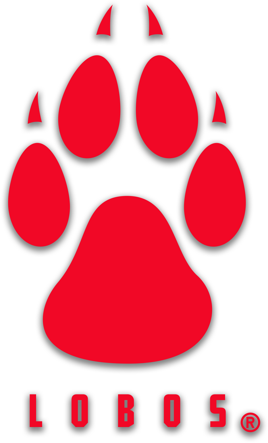 Lobos Paw Window Decal - Red