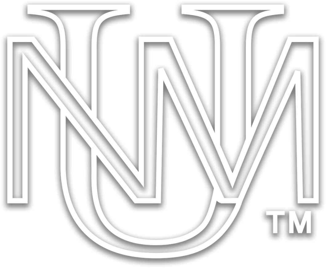 UNM White Monogram Window Decal