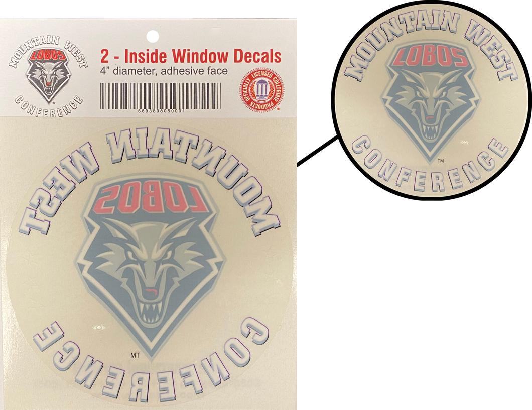 Lobos Mountain West Conference Inside Window Decal - 2 Pack