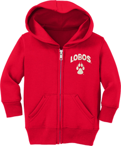 UNM Lobos Paw Infant Zip Hood