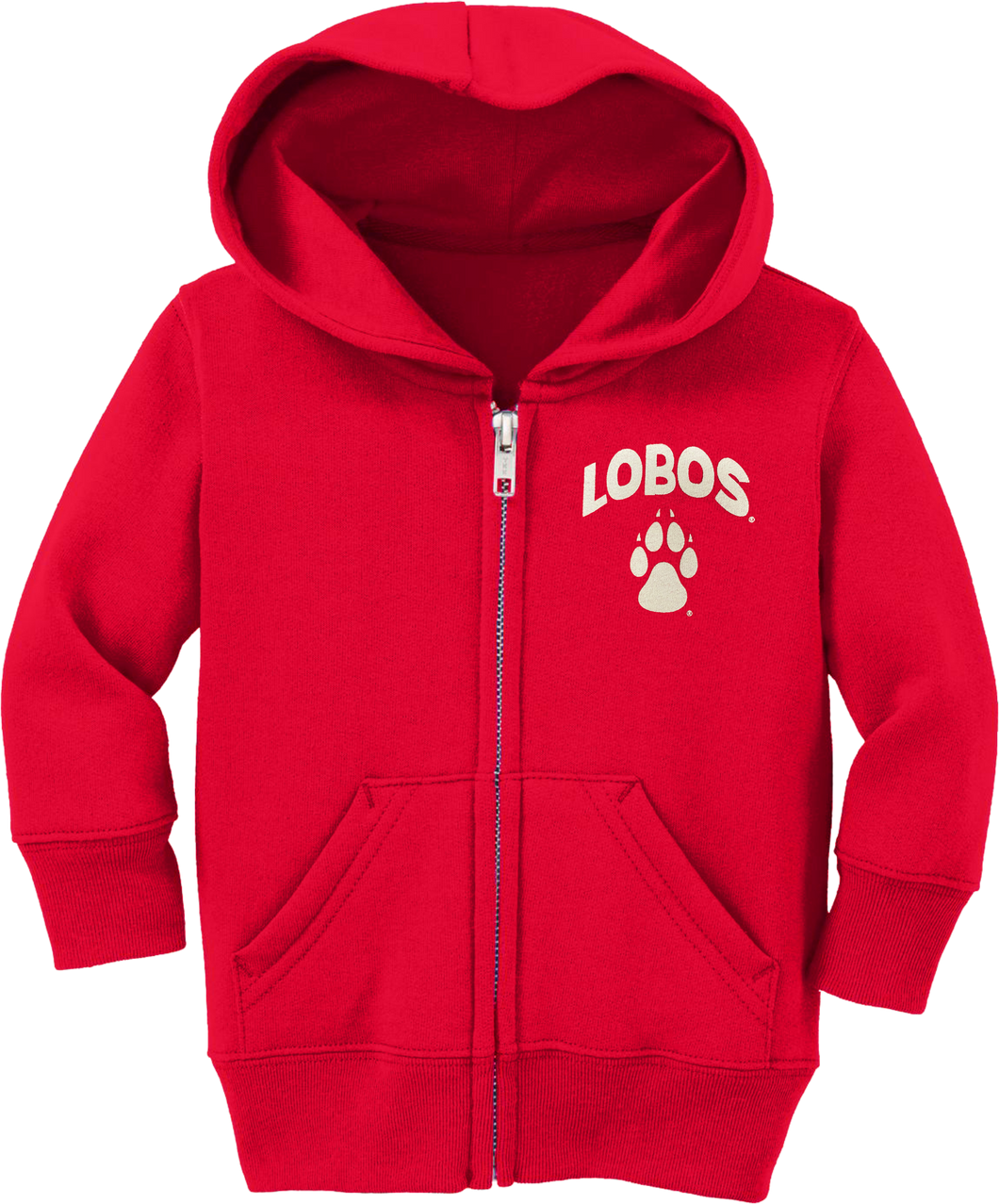 UNM Lobos Paw Infant Zip Hood