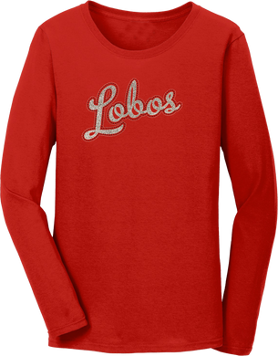 Lobos Ladies Glitter Script T-Shirt