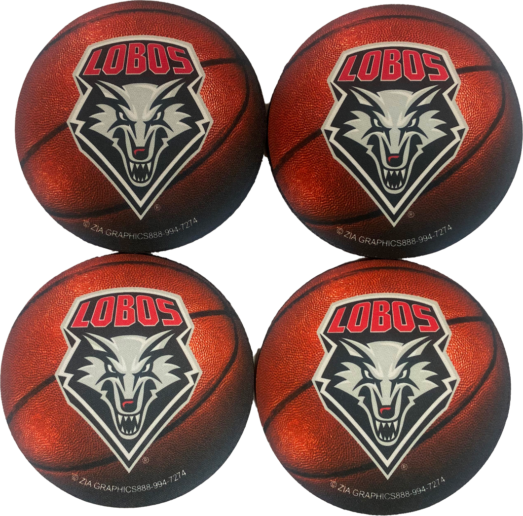 Lobo Sports Sublimated Coasters (4pk): Basketball