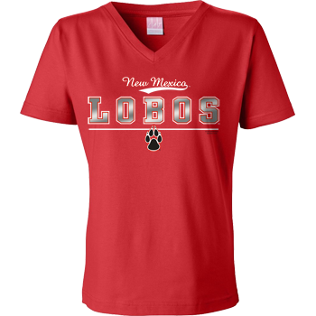 UNM Ladies Silver Red V-Neck – UNMLobos