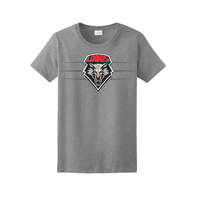 Gray Lobos Shield with Stripes Performance Tee