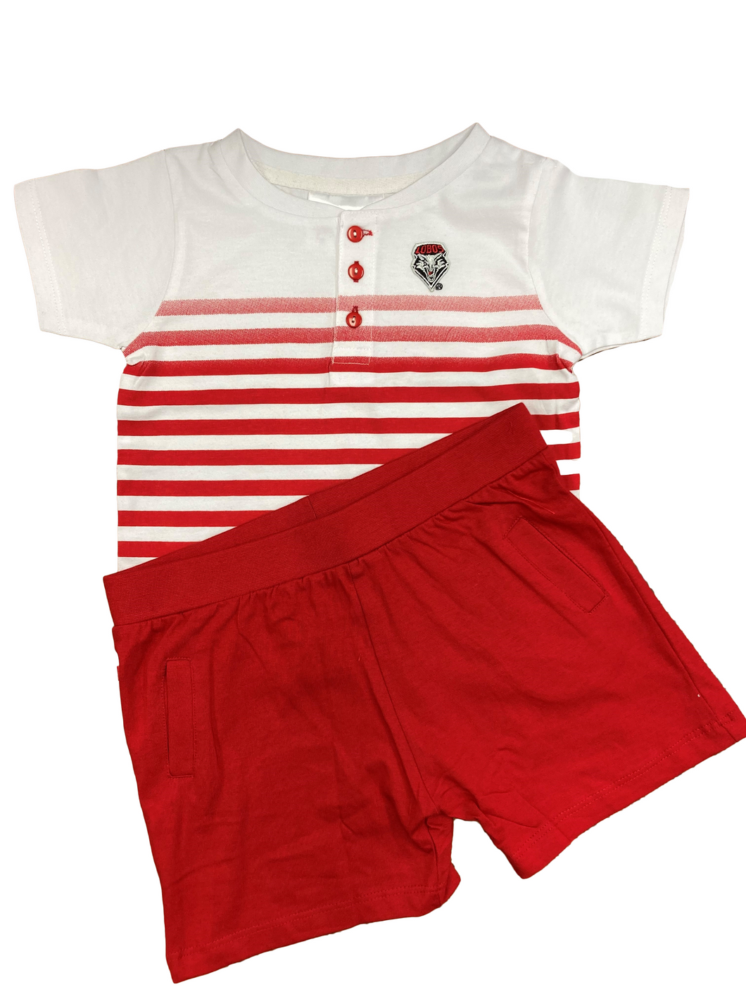 UNM Infant Striped Shirt & Short Set