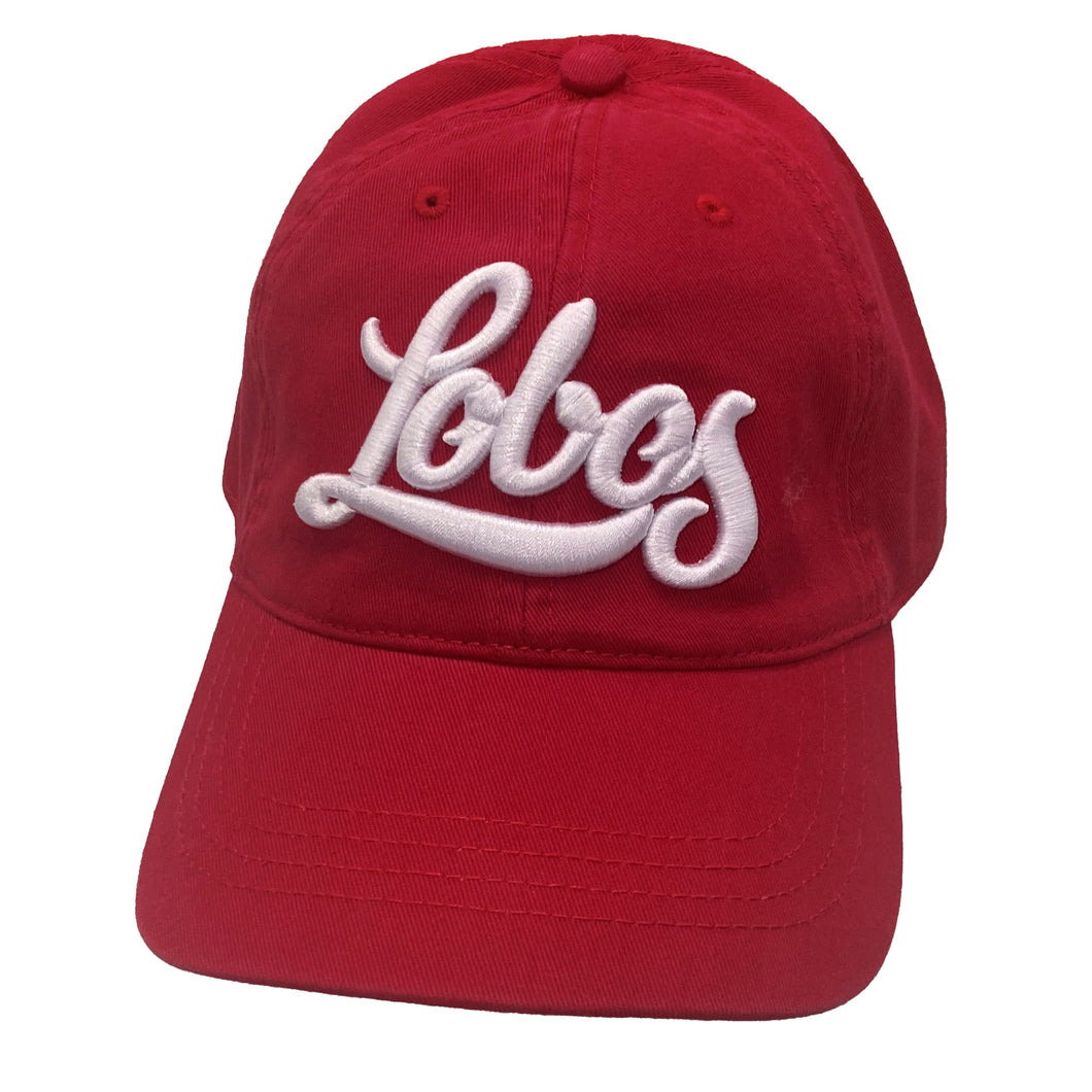 Red Lobos Script Buckle Back Hat
